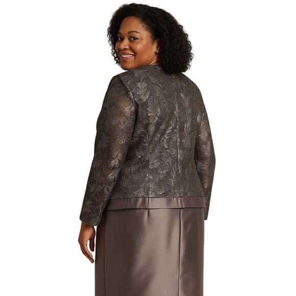 Nischelle‎ Two Piece Cocktail Dress 18M Black Floral Lace - Picture 2 of 7